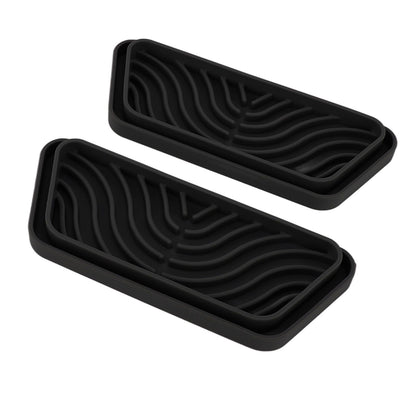 2Pcs Refrigerator Water Drip Tray Catcher Trapezoidal Silicone Refrigerator Drip Tray Catcher for GE for Samsung Black