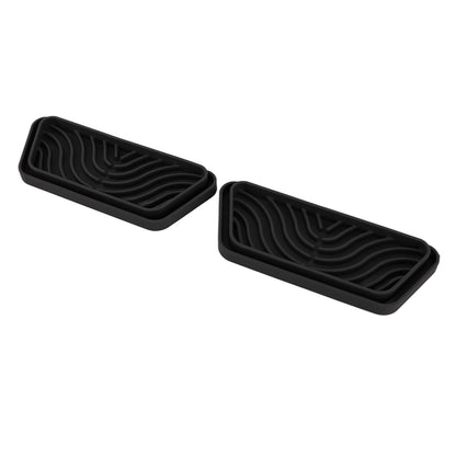 2Pcs Refrigerator Water Drip Tray Catcher Trapezoidal Silicone Refrigerator Drip Tray Catcher for GE for Samsung Black