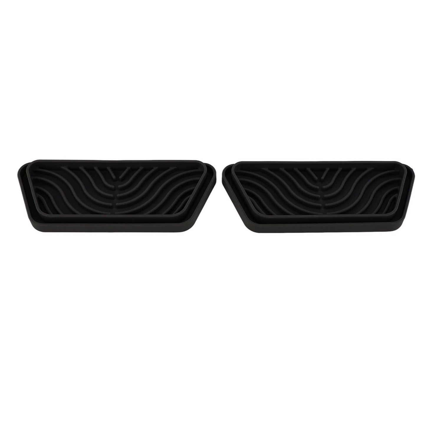2Pcs Refrigerator Water Drip Tray Catcher Trapezoidal Silicone Refrigerator Drip Tray Catcher for GE for Samsung Black