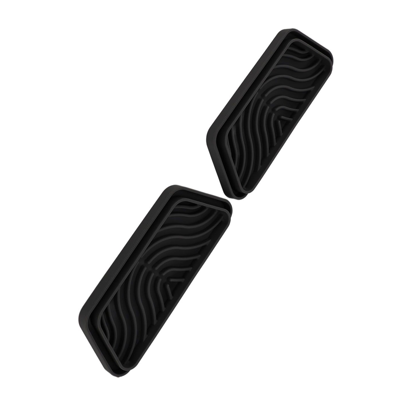 2Pcs Refrigerator Water Drip Tray Catcher Trapezoidal Silicone Refrigerator Drip Tray Catcher for GE for Samsung Black