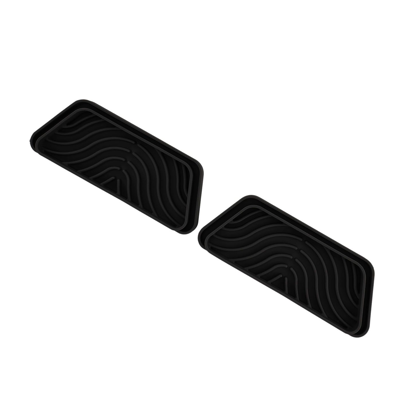 2Pcs Refrigerator Water Drip Tray Catcher Trapezoidal Silicone Refrigerator Drip Tray Catcher for GE for Samsung Black