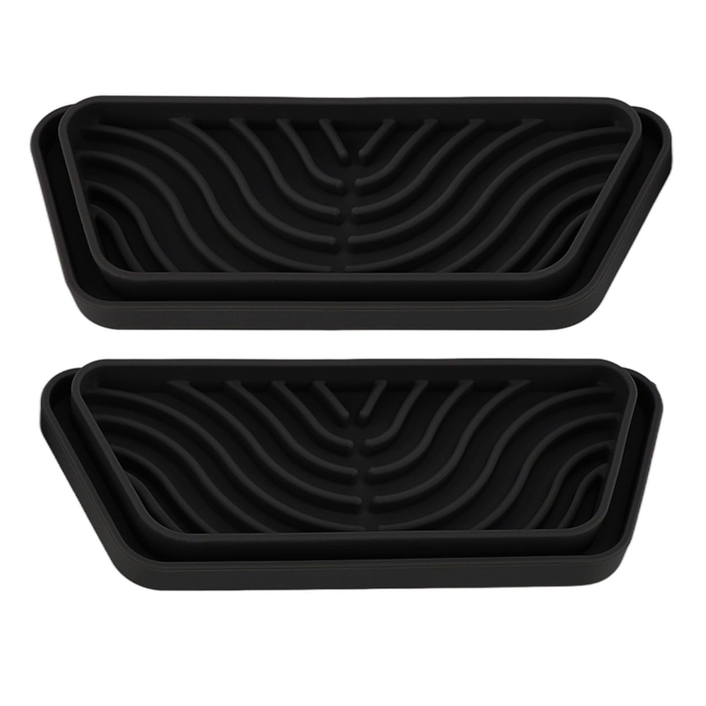 2Pcs Refrigerator Water Drip Tray Catcher Trapezoidal Silicone Refrigerator Drip Tray Catcher for GE for Samsung Black