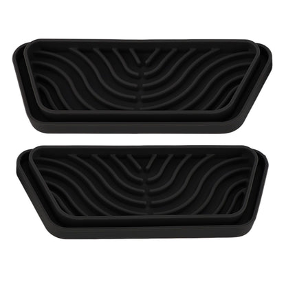 2Pcs Refrigerator Water Drip Tray Catcher Trapezoidal Silicone Refrigerator Drip Tray Catcher for GE for Samsung Black