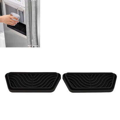 2Pcs Refrigerator Water Drip Tray Catcher Trapezoidal Silicone Refrigerator Drip Tray Catcher for GE for Samsung Black