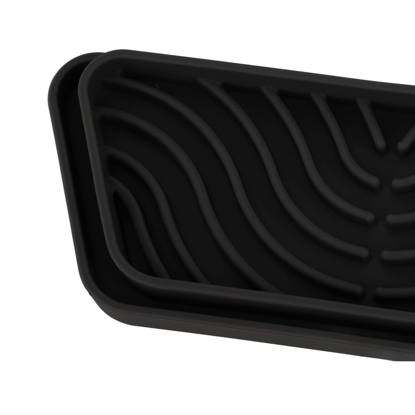 2Pcs Refrigerator Water Drip Tray Catcher Trapezoidal Silicone Refrigerator Drip Tray Catcher for GE for Samsung Black