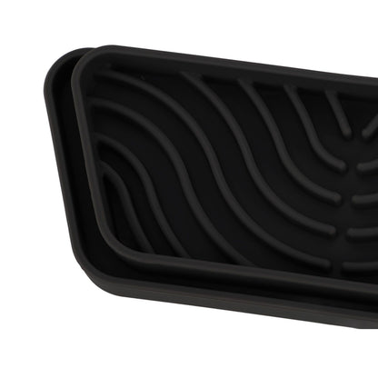 2Pcs Refrigerator Water Drip Tray Catcher Trapezoidal Silicone Refrigerator Drip Tray Catcher for GE for Samsung Black