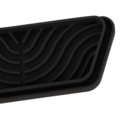 2Pcs Refrigerator Water Drip Tray Catcher Trapezoidal Silicone Refrigerator Drip Tray Catcher for GE for Samsung Black