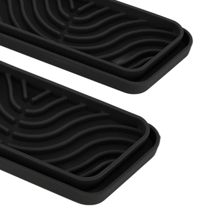 2Pcs Refrigerator Water Drip Tray Catcher Trapezoidal Silicone Refrigerator Drip Tray Catcher for GE for Samsung Black