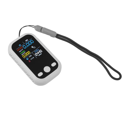 5 in 1 Air Quality Monitor Multifunctional Smart Portable CO2 Humidity Temperature Detector for Indoor Home White