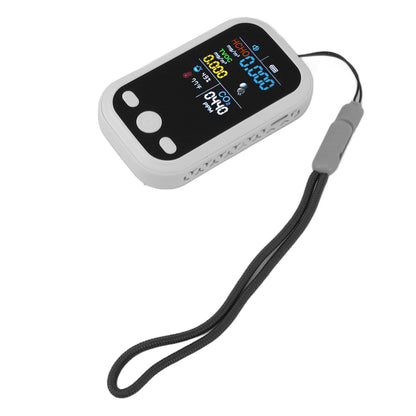 5 in 1 Air Quality Monitor Multifunctional Smart Portable CO2 Humidity Temperature Detector for Indoor Home White