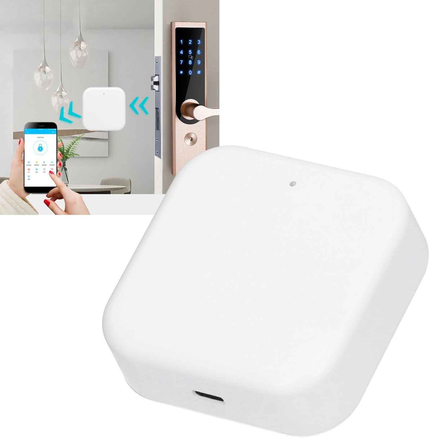 Smart Lock Gateway Fingerprint Lock Remote Control Real Time Alarm Intelligent WiFi Gateway for Home