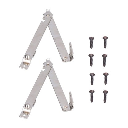 2 Set Folding Support Hinges Lid Lift Up Stay Hinge for Wooden Boxes Cabinet Cupboard Furniture Hardware