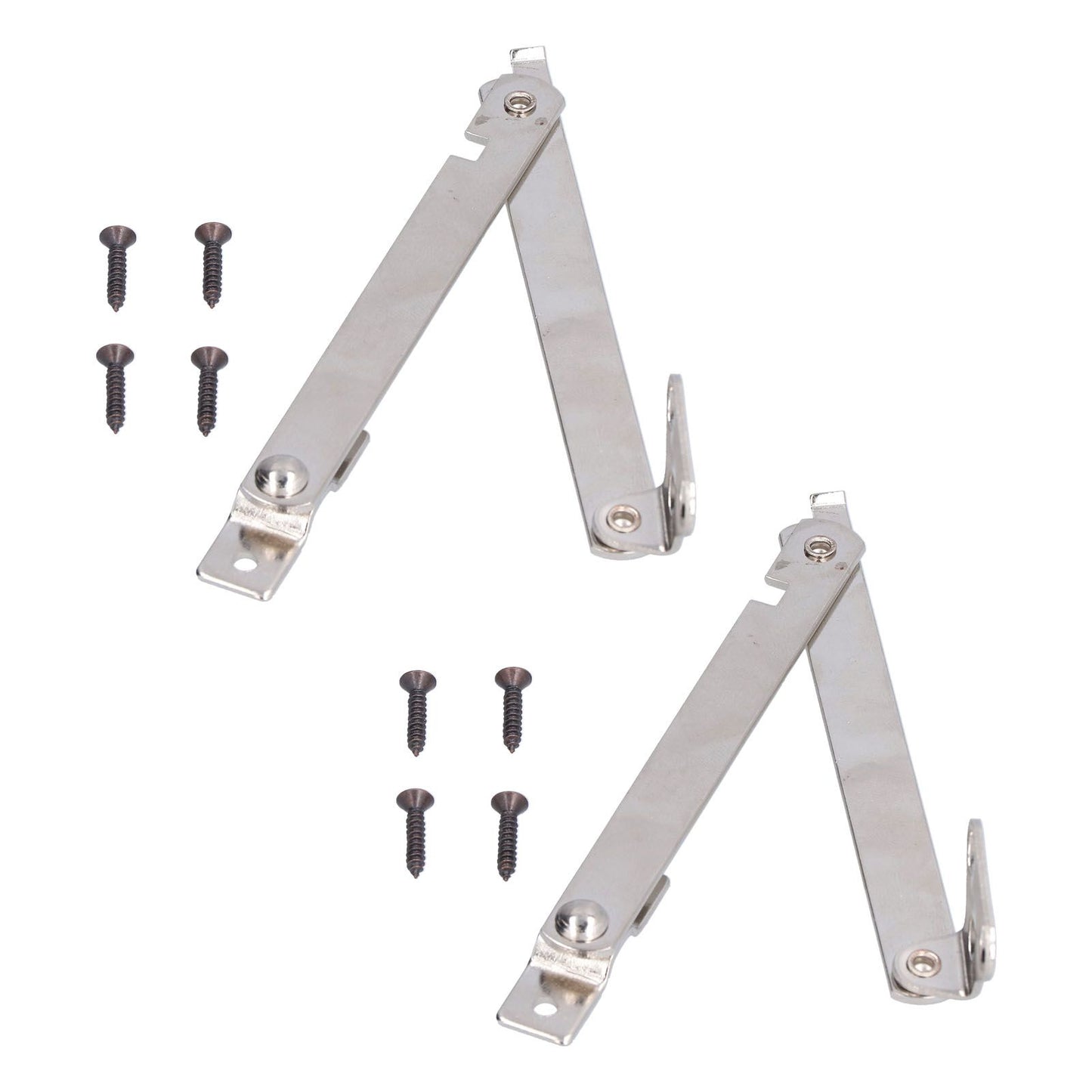 2 Set Folding Support Hinges Lid Lift Up Stay Hinge for Wooden Boxes Cabinet Cupboard Furniture Hardware