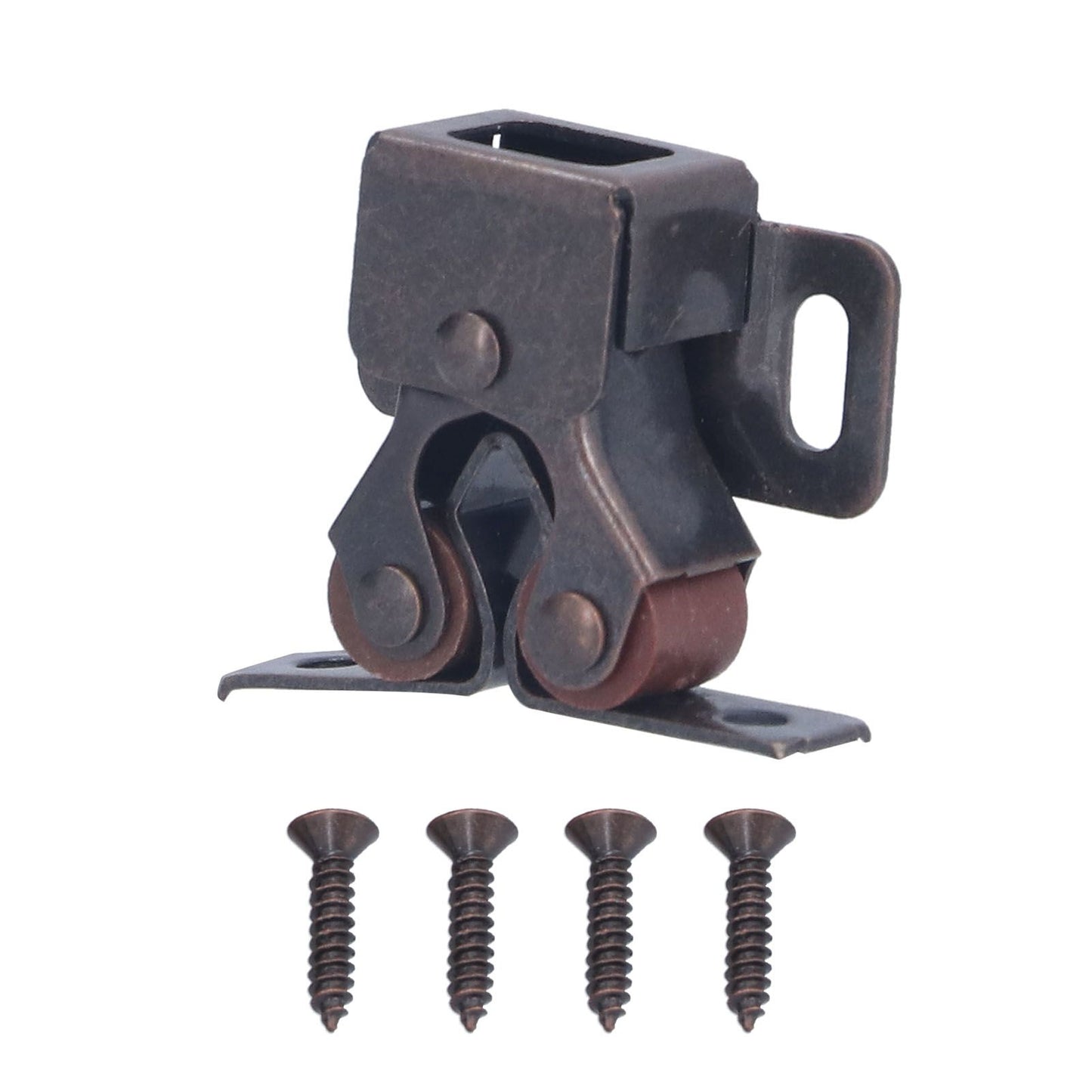 30 Set Stainless Steel Double Roller Catch Cabinet Latches Self Elastic Magnetic Damping Buffer