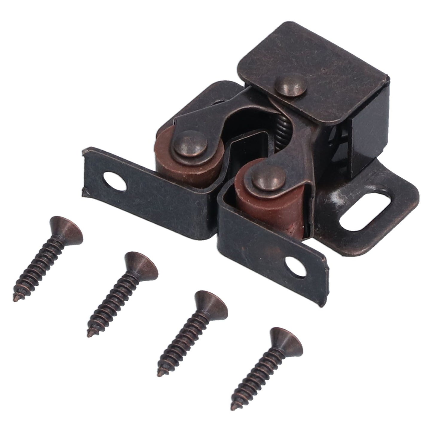30 Set Stainless Steel Double Roller Catch Cabinet Latches Self Elastic Magnetic Damping Buffer