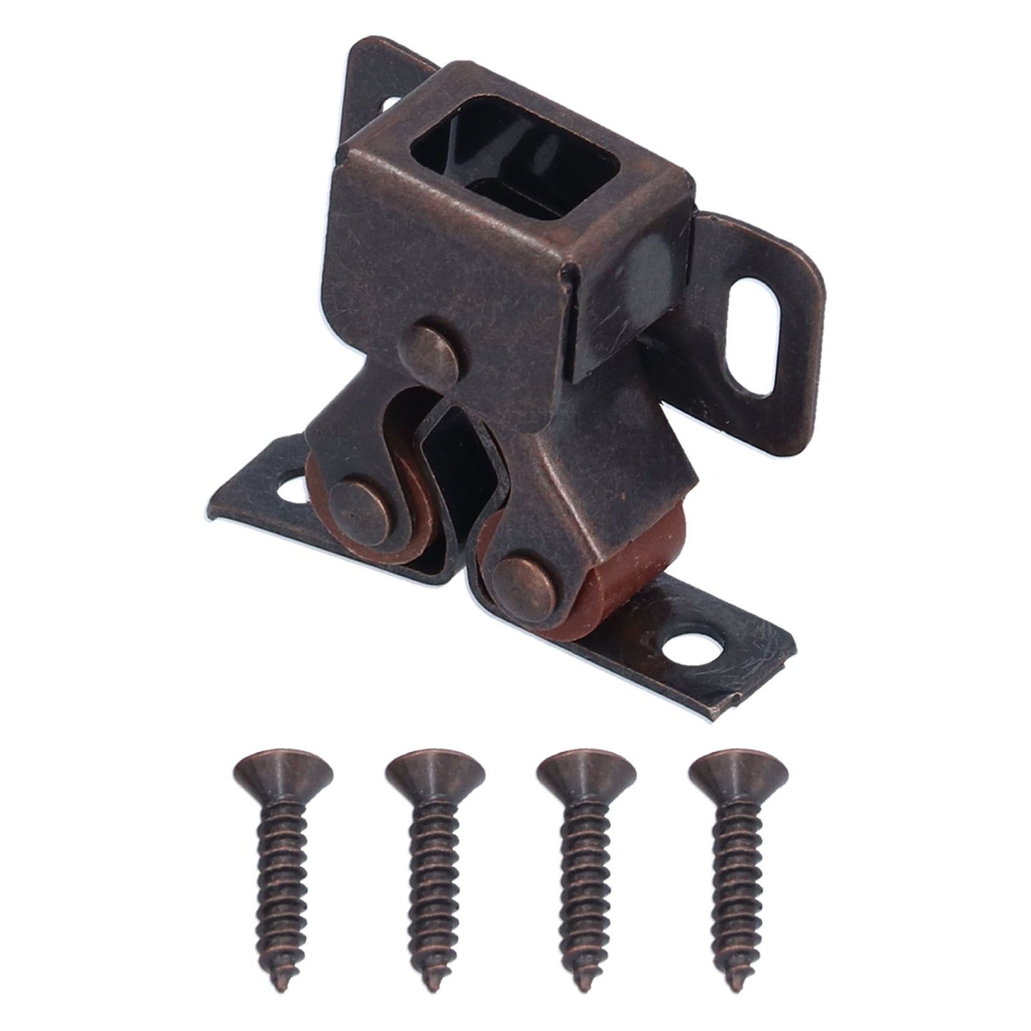30 Set Stainless Steel Double Roller Catch Cabinet Latches Self Elastic Magnetic Damping Buffer