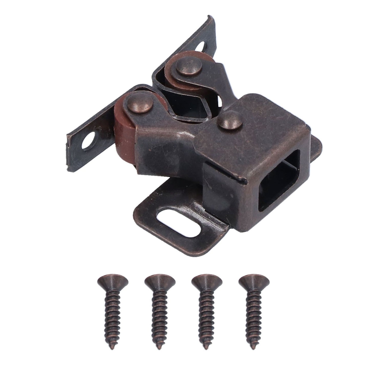 30 Set Stainless Steel Double Roller Catch Cabinet Latches Self Elastic Magnetic Damping Buffer