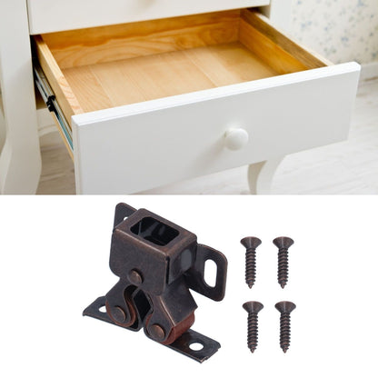 30 Set Stainless Steel Double Roller Catch Cabinet Latches Self Elastic Magnetic Damping Buffer