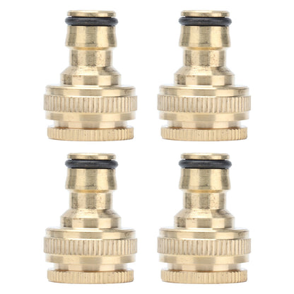 4PCS Faucet Joint 1/2in 3/4in Internal Thread Water Pipe Connector Brass Hose Adapter