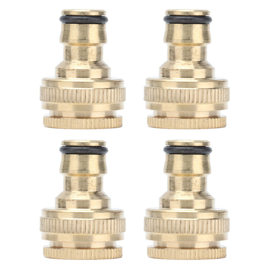 4PCS Faucet Joint 1/2in 3/4in Internal Thread Water Pipe Connector Brass Hose Adapter