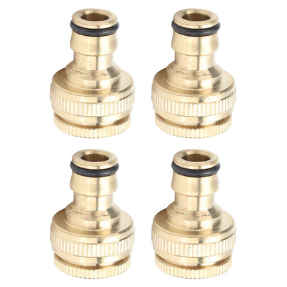 4PCS Faucet Joint 1/2in 3/4in Internal Thread Water Pipe Connector Brass Hose Adapter