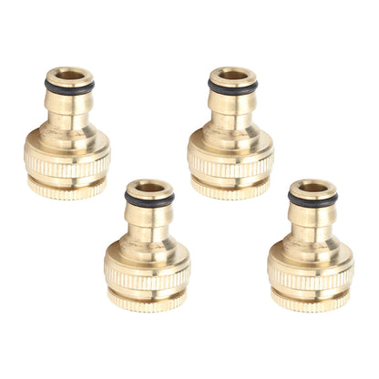 4PCS Faucet Joint 1/2in 3/4in Internal Thread Water Pipe Connector Brass Hose Adapter