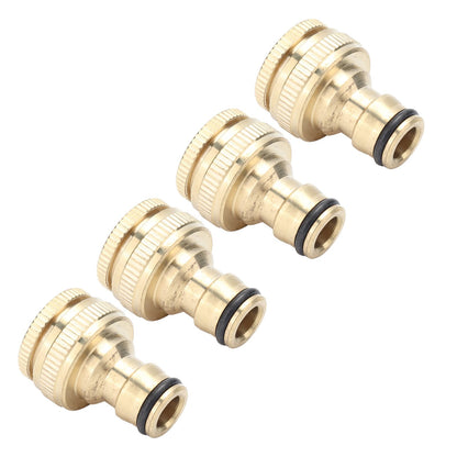 4PCS Faucet Joint 1/2in 3/4in Internal Thread Water Pipe Connector Brass Hose Adapter
