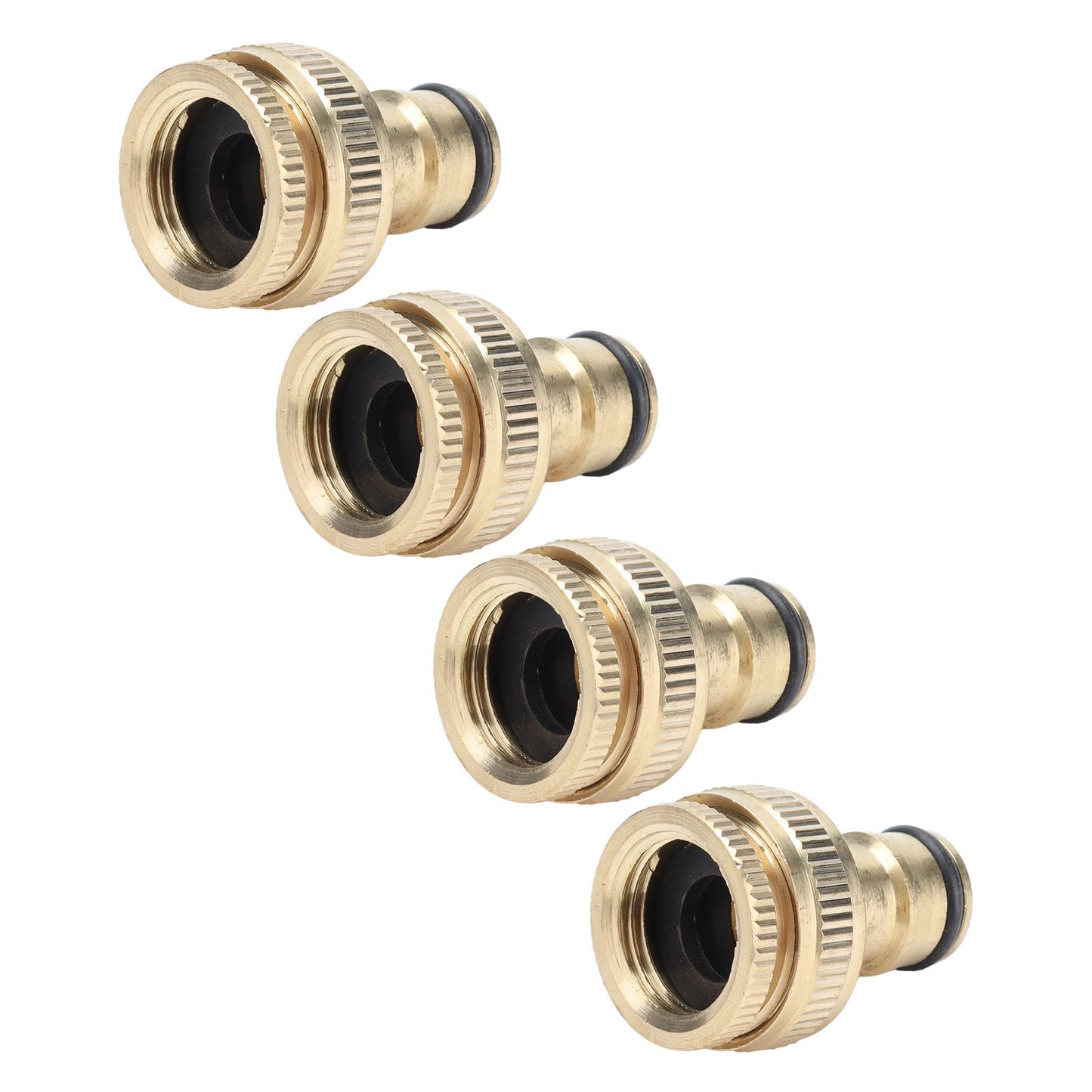 4PCS Faucet Joint 1/2in 3/4in Internal Thread Water Pipe Connector Brass Hose Adapter