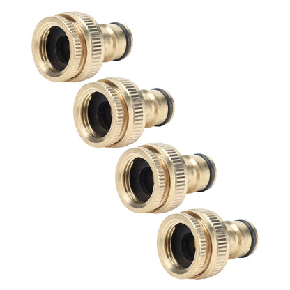 4PCS Faucet Joint 1/2in 3/4in Internal Thread Water Pipe Connector Brass Hose Adapter