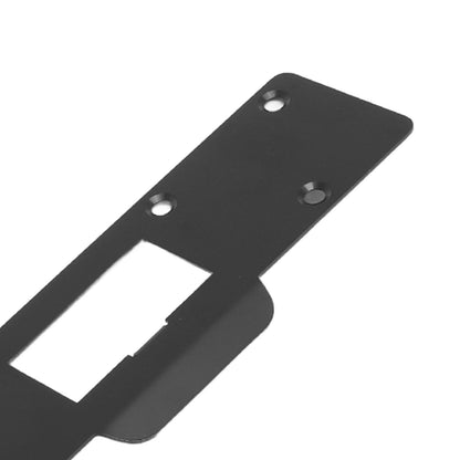 Door Strike Plate Double Holes Steel Reinforced Strong Easy Install Security Stike for 5‑1/2in to 6in Hole Center Distance Black