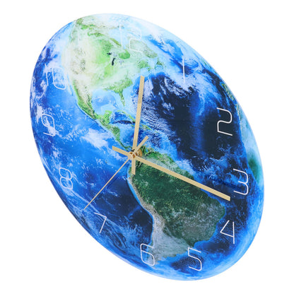 Earth Wall Clock Acrylic Silent Movement Accurate Cutting Stable Non Ticking Space Science Clock for Home Coffee Shop