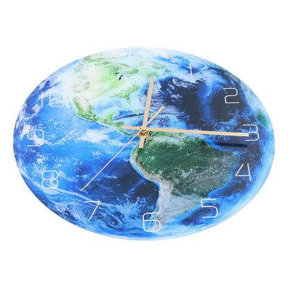 Earth Wall Clock Acrylic Silent Movement Accurate Cutting Stable Non Ticking Space Science Clock for Home Coffee Shop