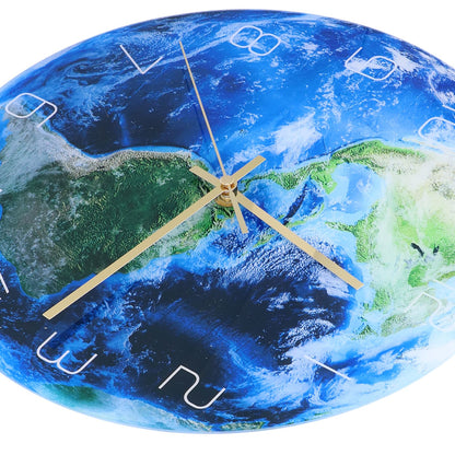 Earth Wall Clock Acrylic Silent Movement Accurate Cutting Stable Non Ticking Space Science Clock for Home Coffee Shop
