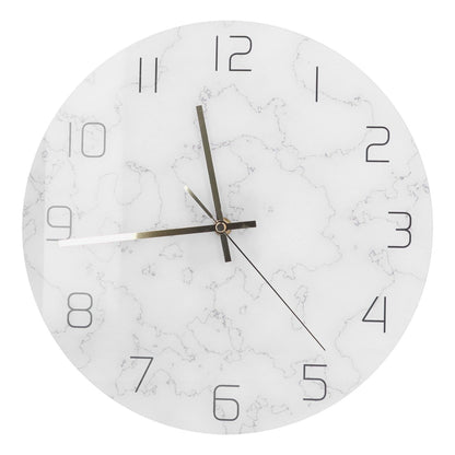 Simple Marble Wall Clock Fashion Cracked Acrylic Material UV Printing Clock Living Room Decoration