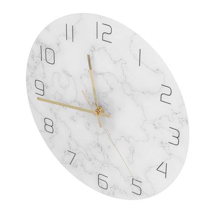 Simple Marble Wall Clock Fashion Cracked Acrylic Material UV Printing Clock Living Room Decoration