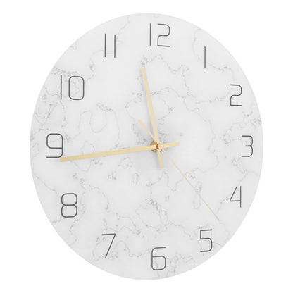 Simple Marble Wall Clock Fashion Cracked Acrylic Material UV Printing Clock Living Room Decoration