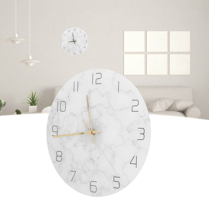 Simple Marble Wall Clock Fashion Cracked Acrylic Material UV Printing Clock Living Room Decoration