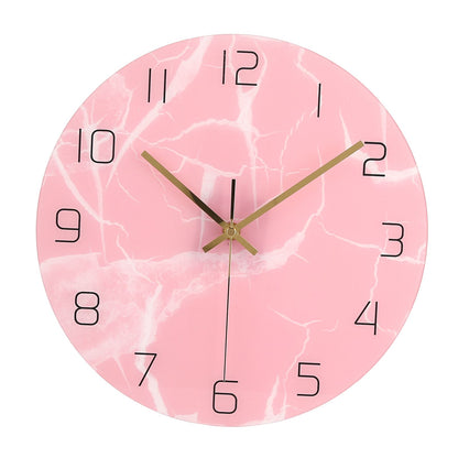 Innovative Pink Wall Clock Acrylic UV Printing Clock for Living Room Home Bedroom