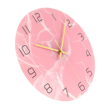 Innovative Pink Wall Clock Acrylic UV Printing Clock for Living Room Home Bedroom