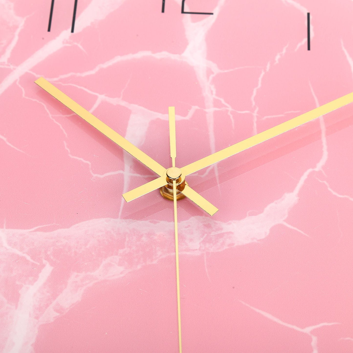 Innovative Pink Wall Clock Acrylic UV Printing Clock for Living Room Home Bedroom