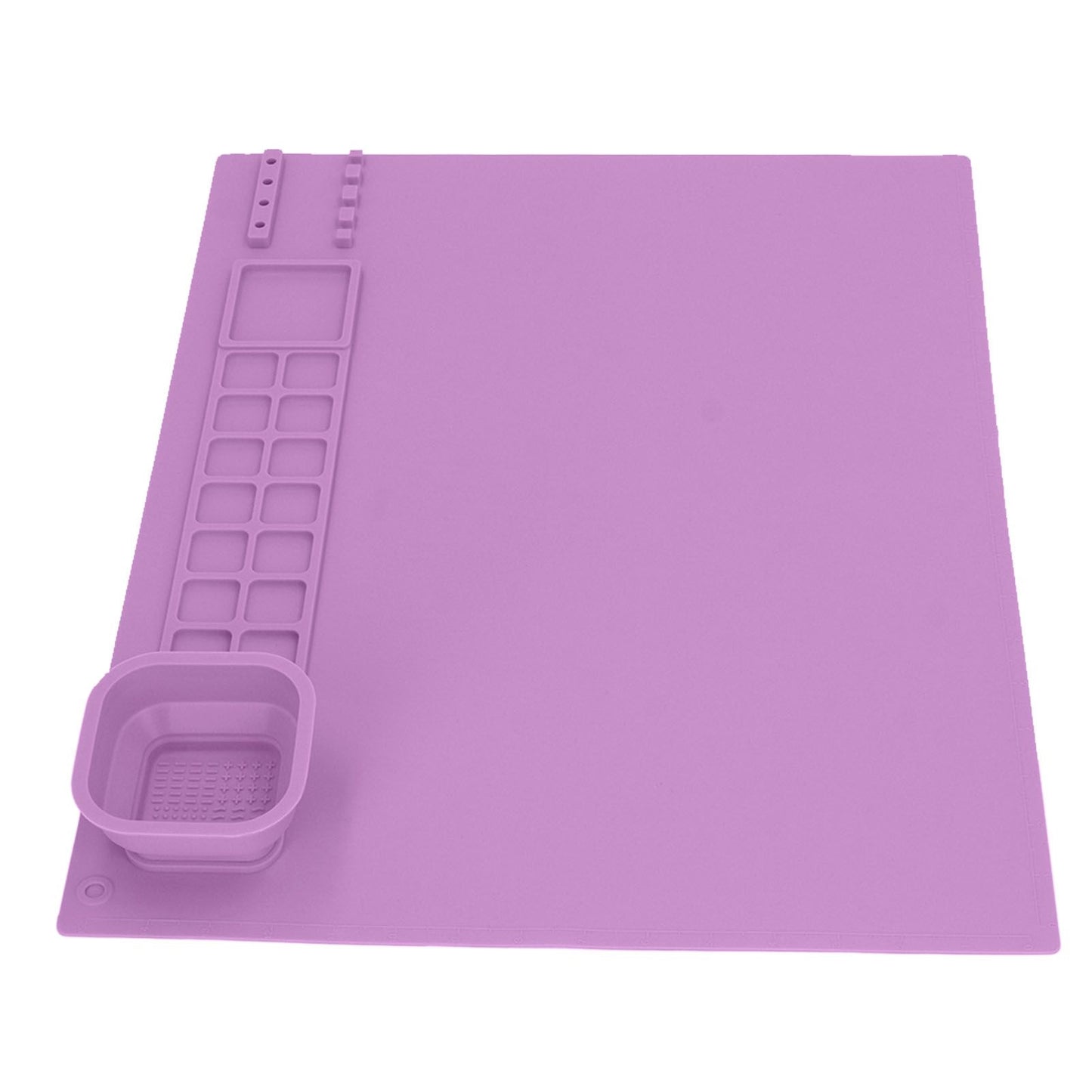 Silicone Painting Mat with Cup DIY Cultivate Artistic Talent Easy To Wipe Silicone Art Mat for Boys Girls Art Supplies Purple