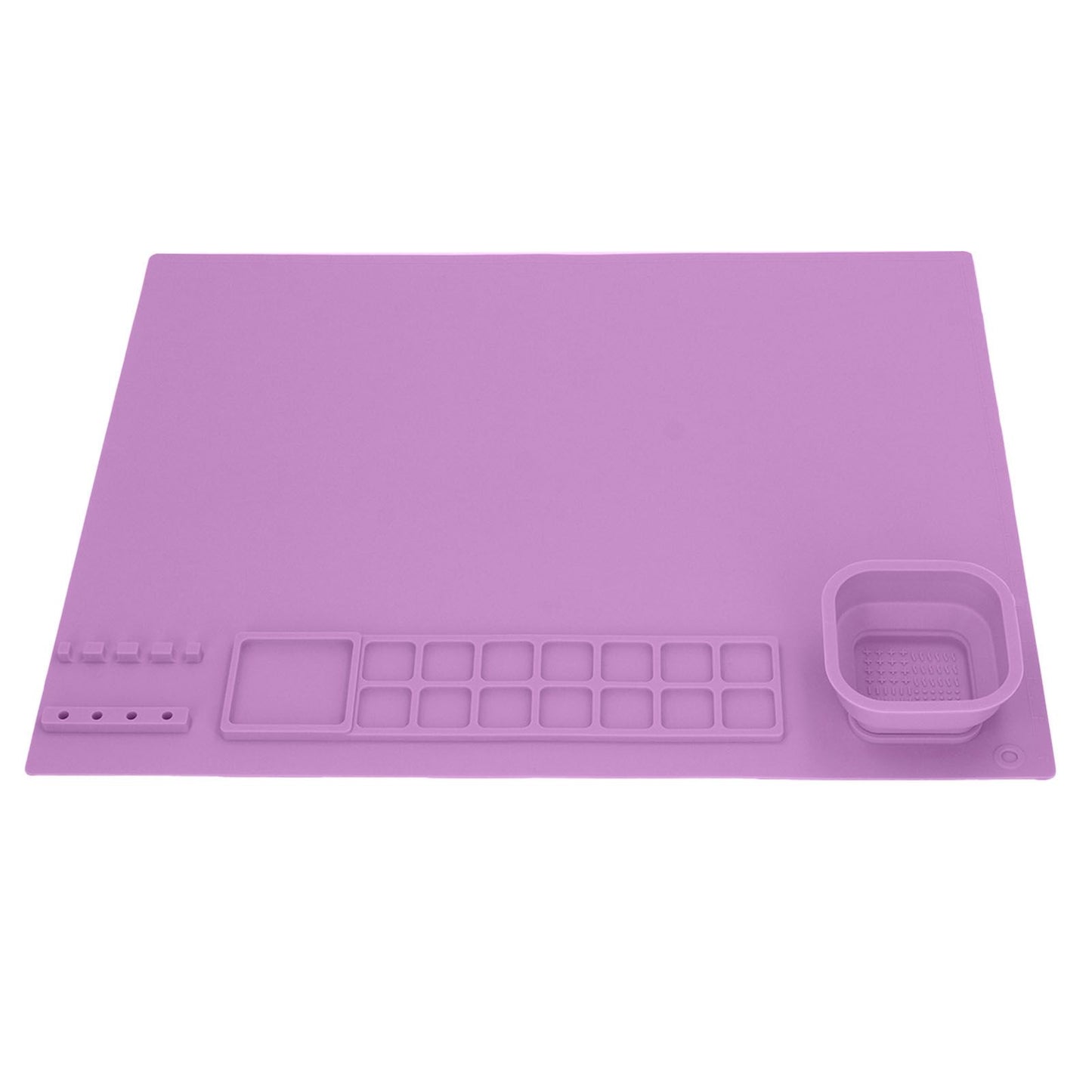 Silicone Painting Mat with Cup DIY Cultivate Artistic Talent Easy To Wipe Silicone Art Mat for Boys Girls Art Supplies Purple