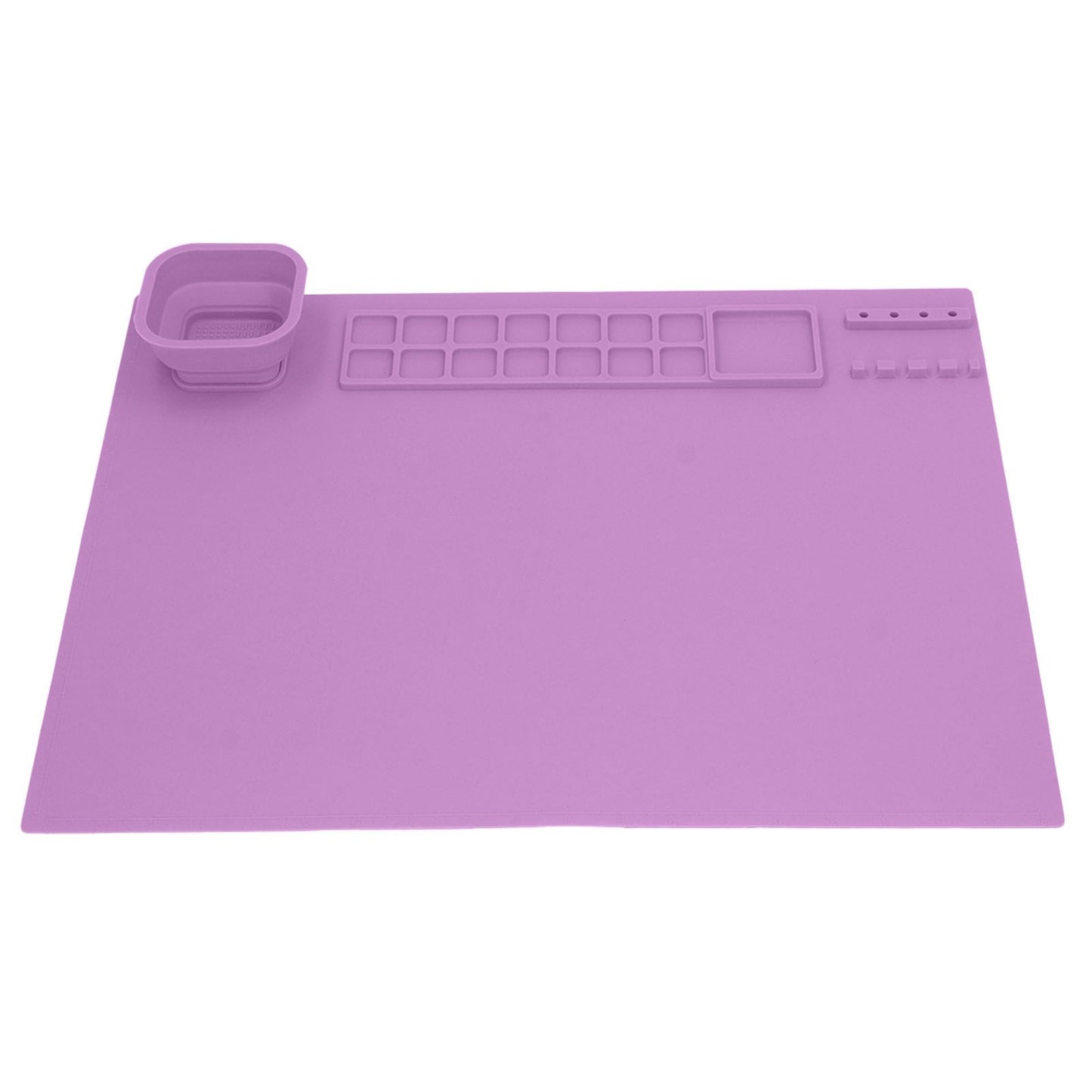 Silicone Painting Mat with Cup DIY Cultivate Artistic Talent Easy To Wipe Silicone Art Mat for Boys Girls Art Supplies Purple