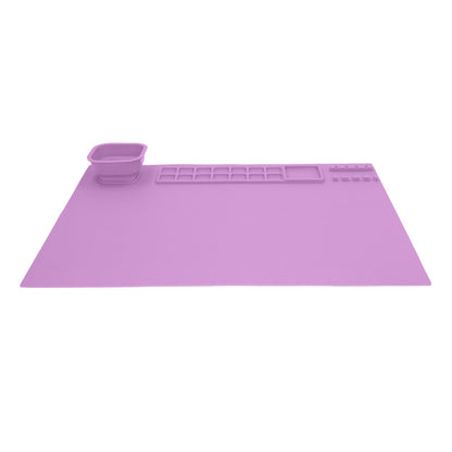 Silicone Painting Mat with Cup DIY Cultivate Artistic Talent Easy To Wipe Silicone Art Mat for Boys Girls Art Supplies Purple