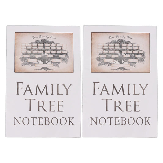 2Pcs Family Tree Notebook 16 Pages Double Sides Family History Record Book Workbook for Family Office Stationery