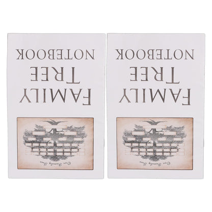 2Pcs Family Tree Notebook 16 Pages Double Sides Family History Record Book Workbook for Family Office Stationery