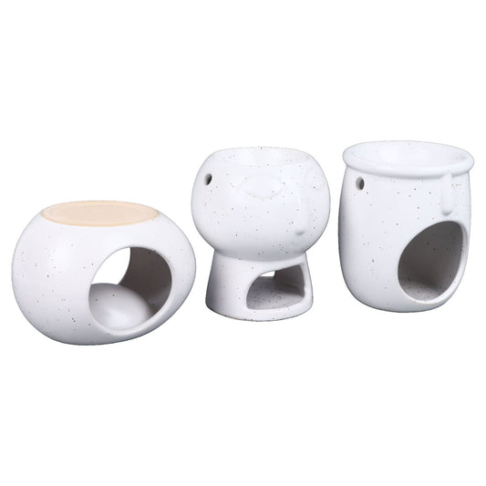 3Pcs Ceramic Tealight Candle Holder Oil Burner Wax Melt Oil Burner for Home Bedroom Decor Christmas Housewarming Gift