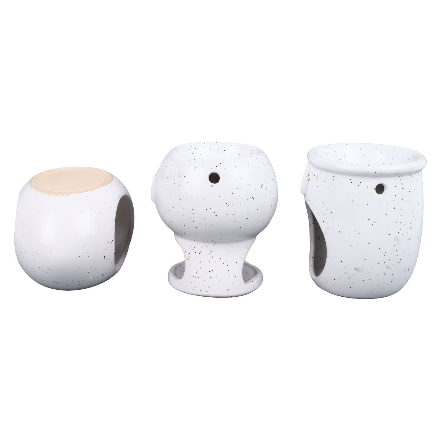 3Pcs Ceramic Tealight Candle Holder Oil Burner Wax Melt Oil Burner for Home Bedroom Decor Christmas Housewarming Gift