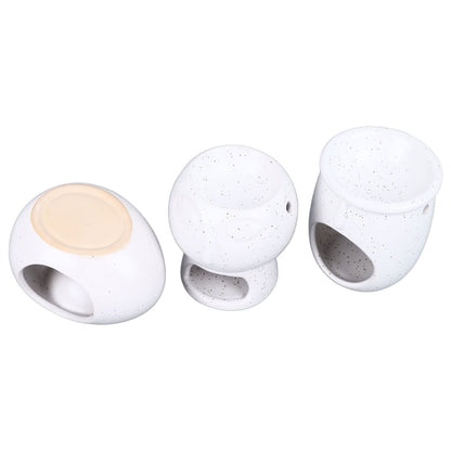 3Pcs Ceramic Tealight Candle Holder Oil Burner Wax Melt Oil Burner for Home Bedroom Decor Christmas Housewarming Gift