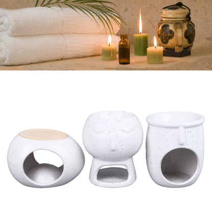 3Pcs Ceramic Tealight Candle Holder Oil Burner Wax Melt Oil Burner for Home Bedroom Decor Christmas Housewarming Gift